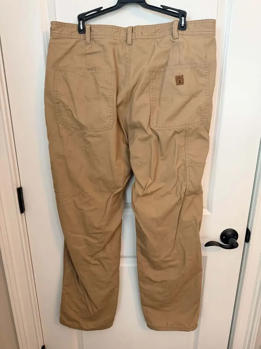 Coleman Fleece Lined Canvas Utility Work Pants Men's 36x32 Tan Khaki